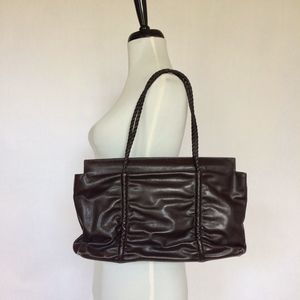 Glossy deep brown Falor handbag